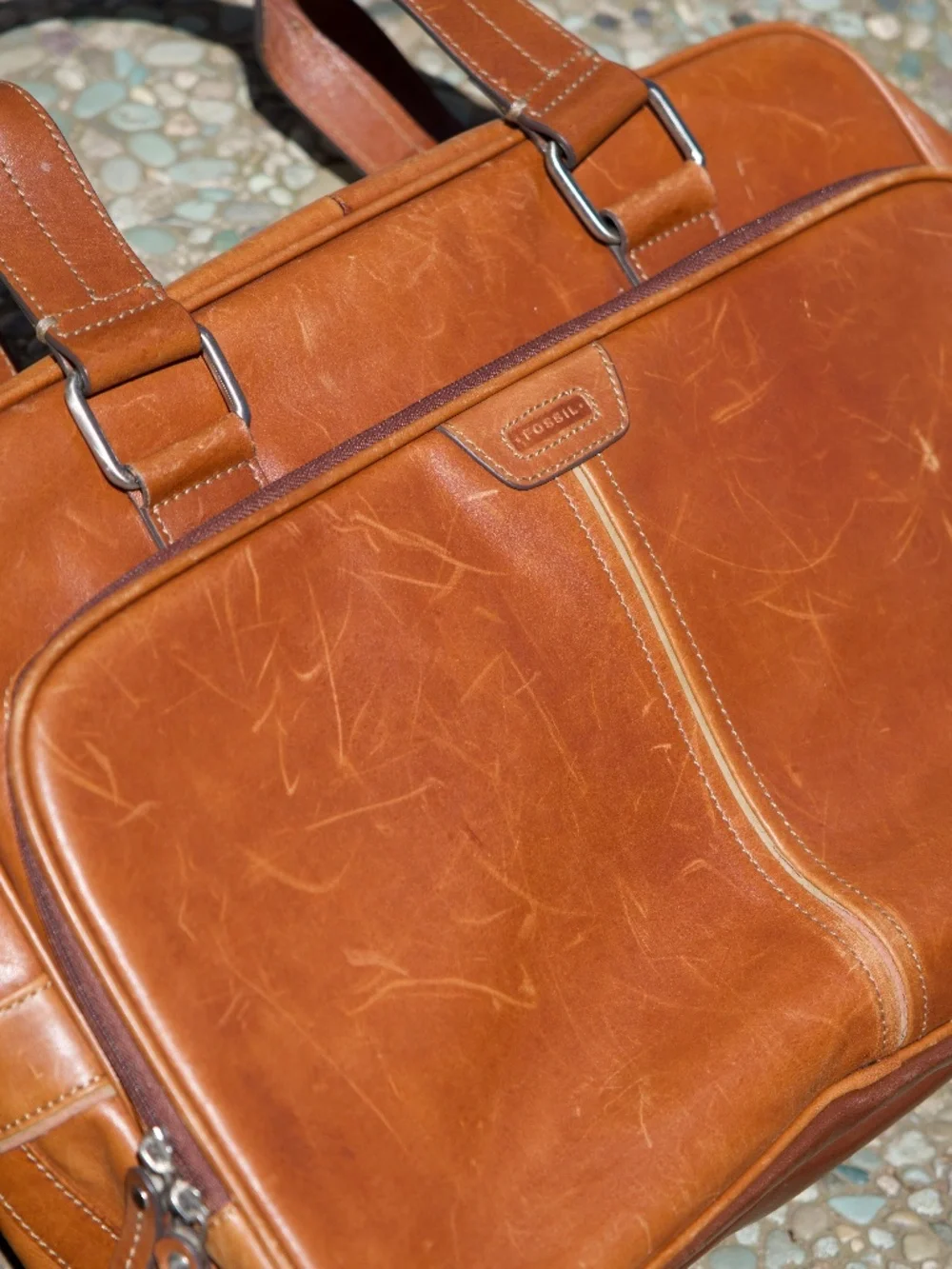 Fossil 100% Leather Trent Laptop Briefcase